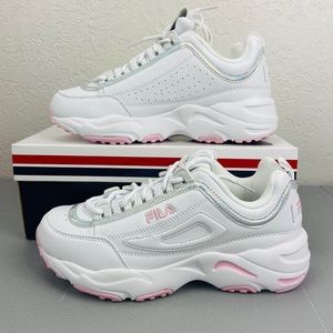 Fila Boy Disruptor II Ray Tracer White Pink Sz 5.5